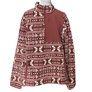 Duluth Trading Co Men's Checkpoint Fleece Pattern 1/4 Zip Mock Pullover. Size XL